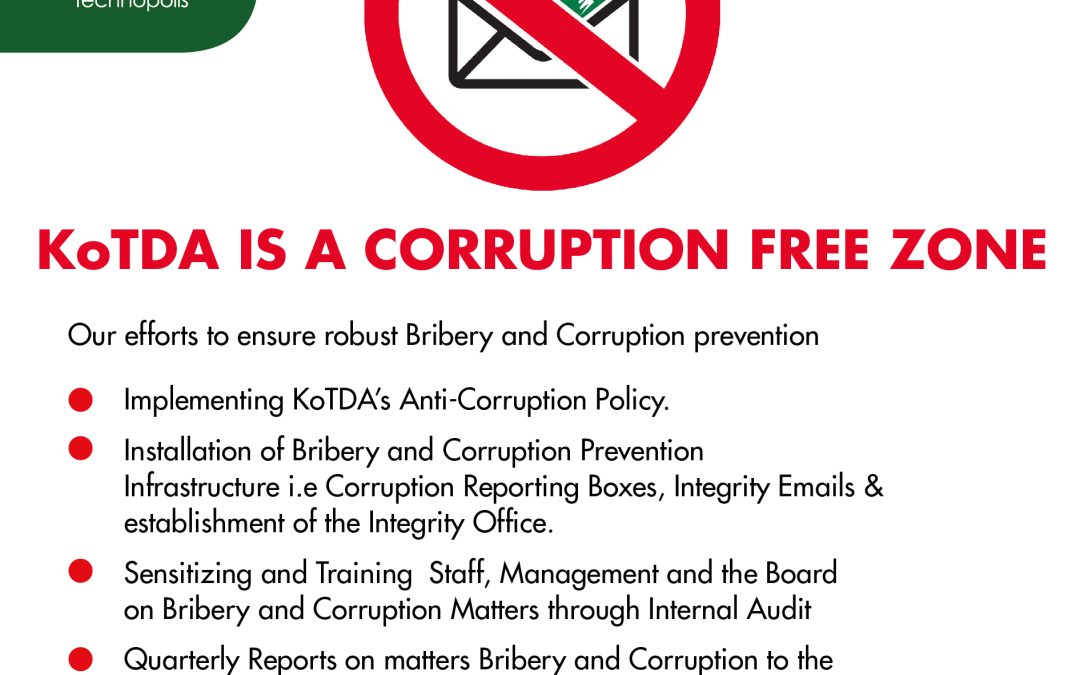 Konza Technopolis Development Authority is a Corruption Free Zone